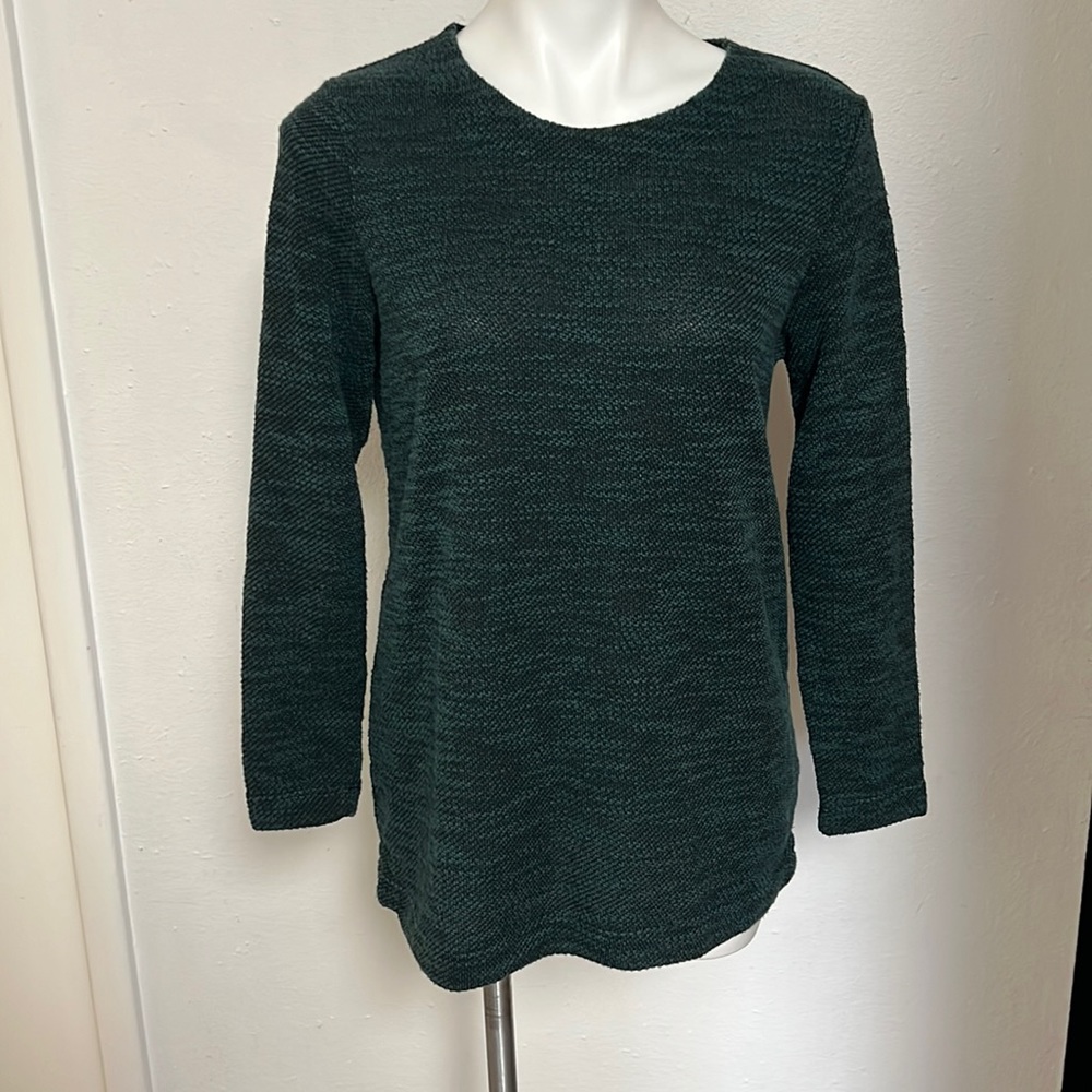Croft&Barrow Forest Green Long Sleeved Top Sz M